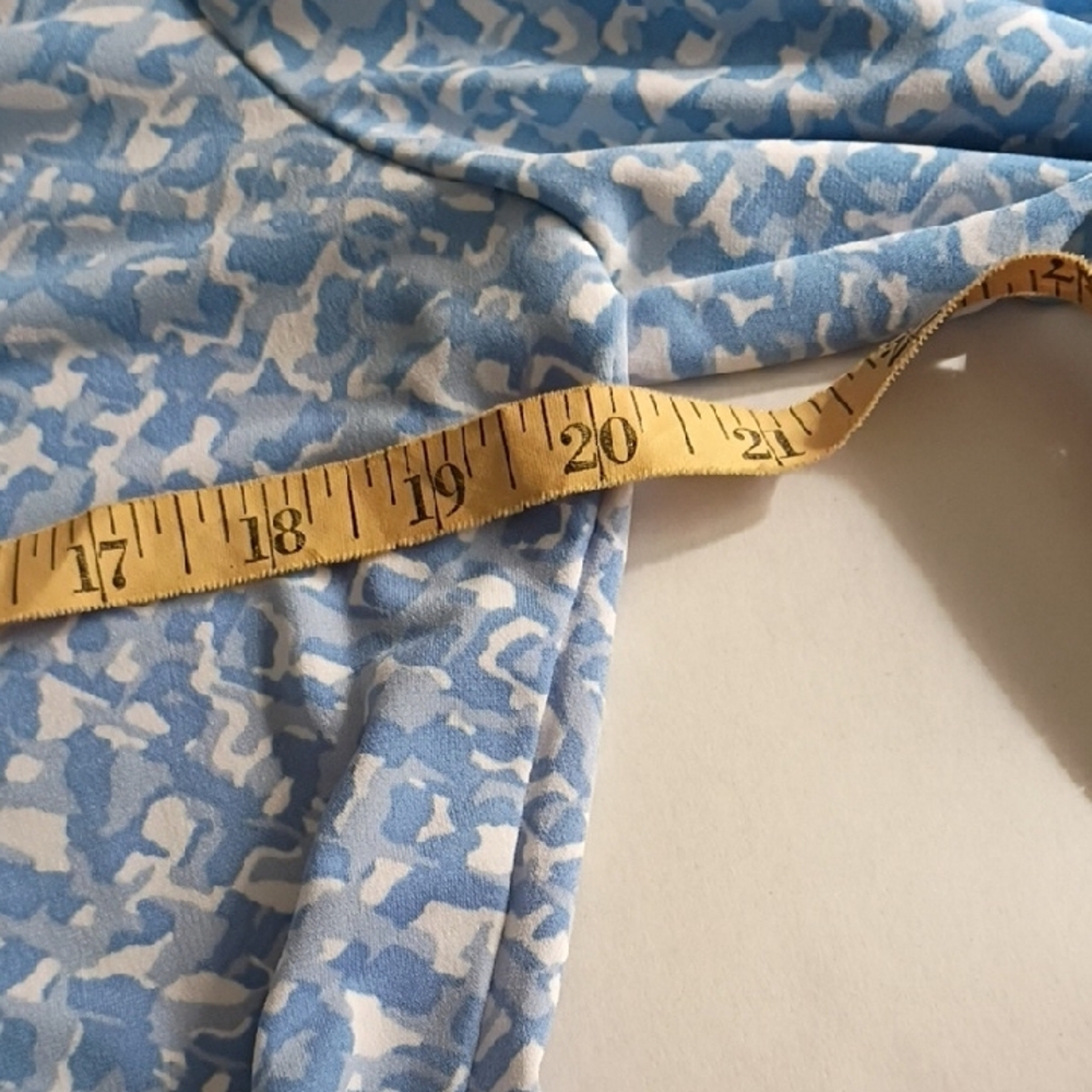 Ruby Rd. Light Blue‎ Patterned Blouse Long Sleeve With Rhinestone Embellishments - Picture 9 of 15